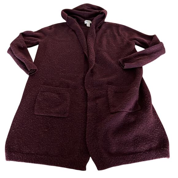 Forever 21 Contemporary Burgundy Hooded Cardigan Juniors Size XL - Picture 8 of 10